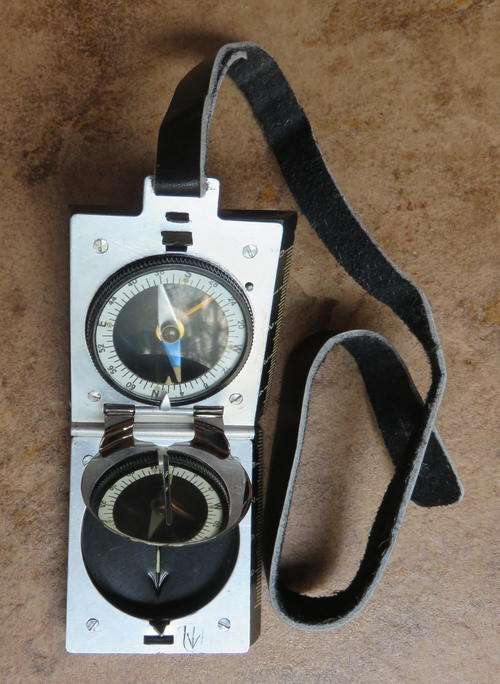 SADF RECCE ISSUE COMPASS FLAT-FOLDING & LIGHT WEIGHT WITH MILITARY MARKINGS-PAGE 242 OF THE BOOK REC