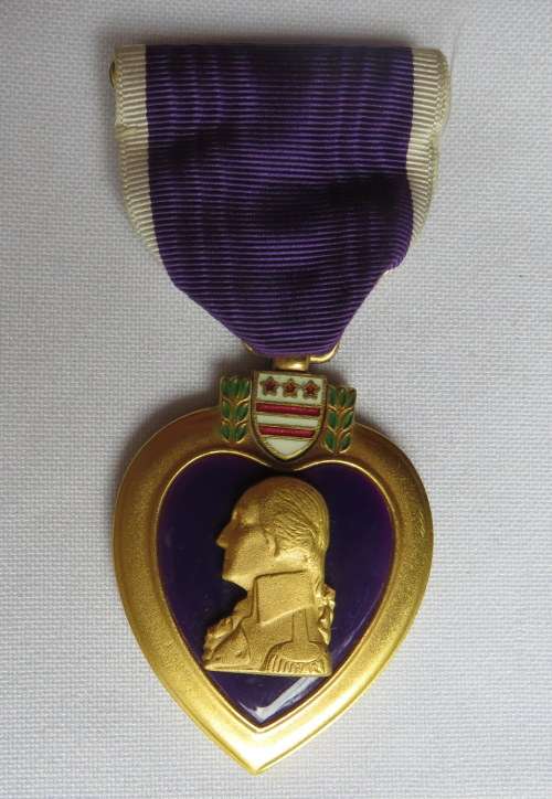 US PURPLE HEART SCARCE ORIGINAL & NAMED TO THOMAS O BROWN-AWARDED FOR BEING KILLED OR WOUNDED IN ANY