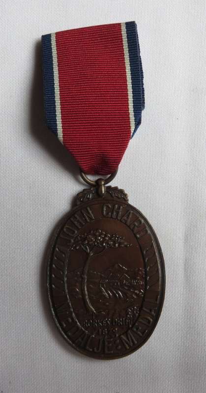 JOHN CHARD MEDAL-SPECIMEN WITHOUT RIM ON REVERSE & LARGE COAT OF ARMS-FULL SIZE-NUMBERED