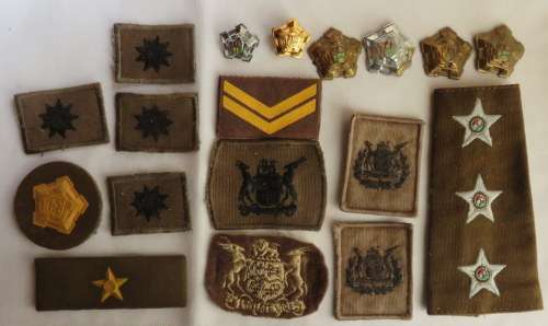 SELECTION OF SA ARMY RANKS -18 ITEMS IN TOTAL