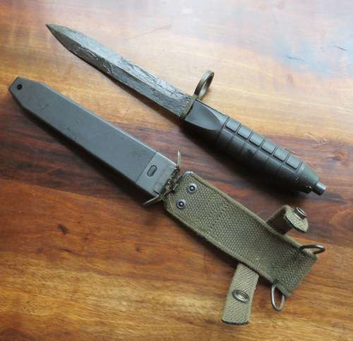 COMMERCIAL VERSION OF THE EICKHORN MADE SWEDISH AK4 BAYONET,BASED ON THE WEST GERMAN G3 BAYONET-THE
