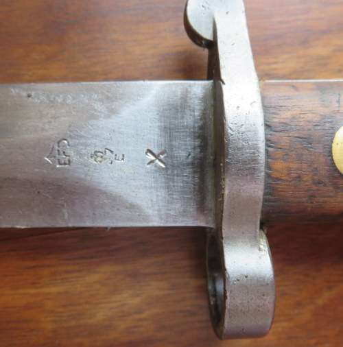 BRITISH 1888 MK2 BAYONET FOR THE LONG LEE ENFIELD RIFLE-COMES WITH SCABBARD & LEATHER FROG-TOTAL LEN