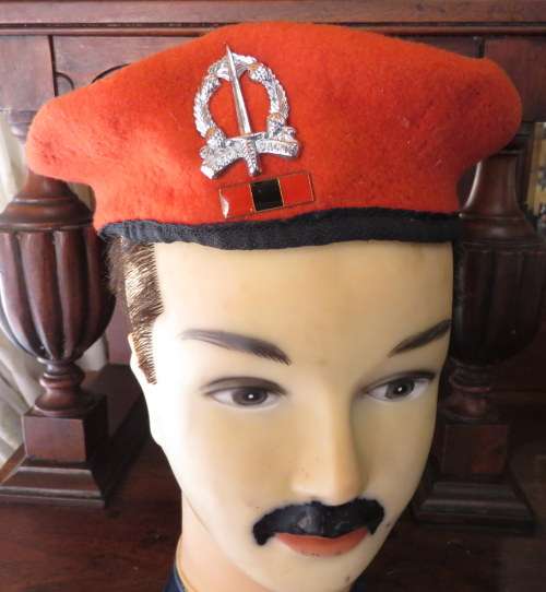 SA CORPS OF MILITARY POLICE WITH 1ST PATTERN BERET BAR-SIZE 63-BERET IS LABELLED