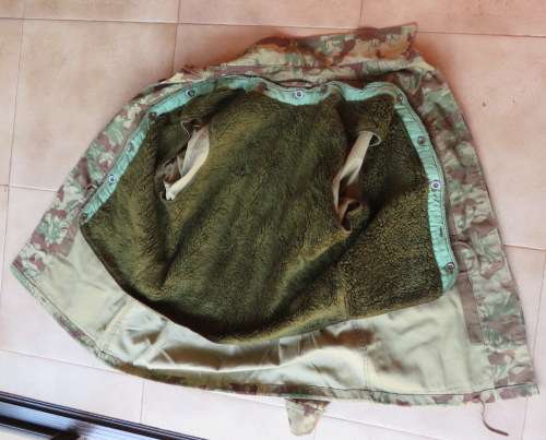 SAP SPECIAL FORCE 2ND PATTERN CAMO JACKET WITH REMOVABLE INSIDE WOOL LINER-SIZE MEDIUM TO LARGE-MEAS