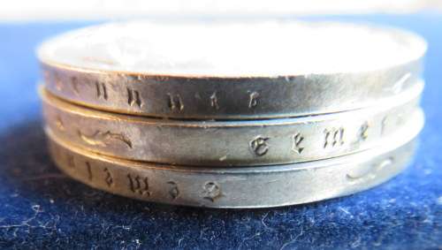 GERMAN 2 DEUTCHE REICH FOLLOWING DATES SOLD TOGETHER-1937-1938 &1939