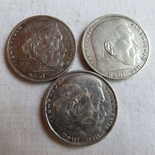 GERMAN 2 DEUTCHE REICH FOLLOWING DATES SOLD TOGETHER-1937-1938 &1939