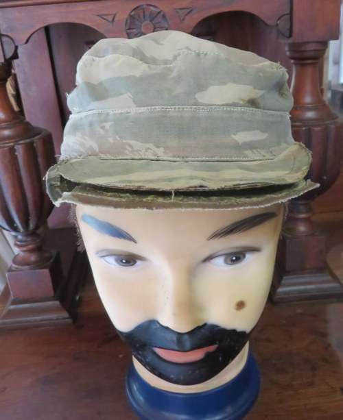 TERR CAP-BUSHWAR PICK UP-FAPLA CUBAN MADE-GREY LIZZARD CAMO CAP-WELL USED