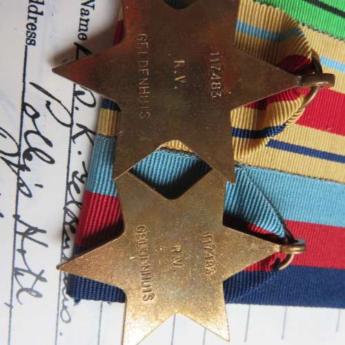 WW2 MEDAL GROUP OF 5 TO 117483 R.V. GELDENHUYS (MOUNTED)WITH RESEARCHED PAPERS SERVED SAAAPCC & SAM
