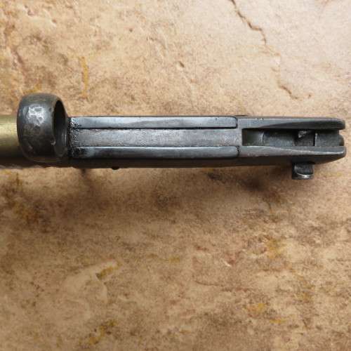 ITALIAN M 1870/87 VETTERLI VITALI BAYONET-OVERALL LENGTH 36CM-THE SCABBARD WITH LONG BRASS MOUNTS