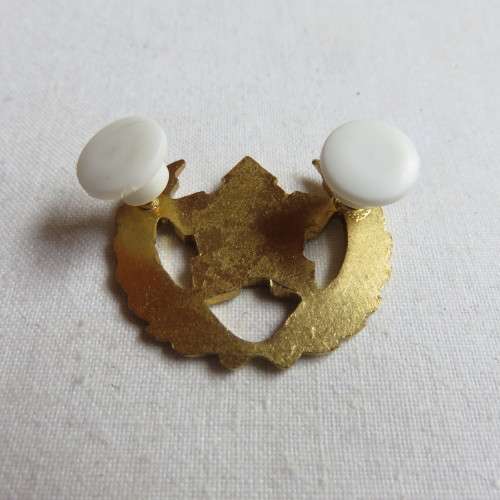 NAVY 5 YEAR VOLUNTEER BREAST BADGE-2 PINS-DARK BLUE VARIATION