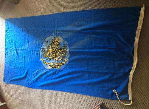 RHODESIAN BSAP FLAG-MAKERS LABEL-WILLIAM SMITH & GOUROCK-DOUBLE SIDED,STITCHED,MATERIAL FLAG-MEASURE