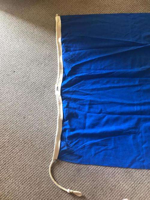 RHODESIAN BSAP FLAG-MAKERS LABEL-WILLIAM SMITH & GOUROCK-DOUBLE SIDED,STITCHED,MATERIAL FLAG-MEASURE