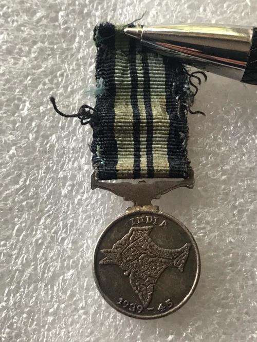 MINIATURE WW2 1939-45 INDIA SERVICE MEDAL-ORIGINAL