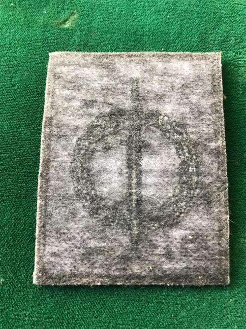 RECCE QUALIFICATION BADGE-BLACK THREAD EMBROIDERED ON NUTRIA WITH NUTRIA MARROW BORDER-ORIGINAL