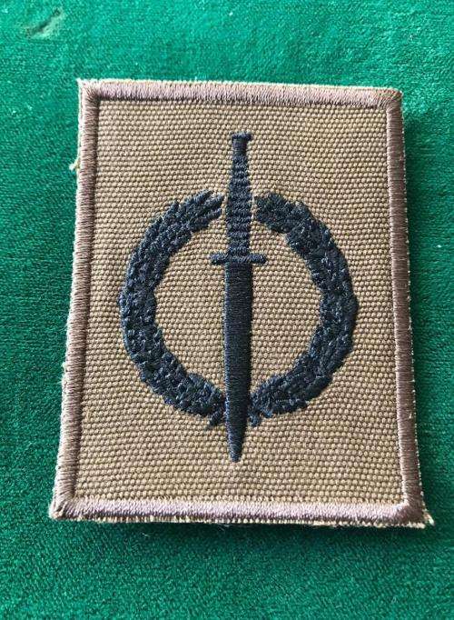 RECCE QUALIFICATION BADGE-BLACK THREAD EMBROIDERED ON NUTRIA WITH NUTRIA MARROW BORDER-ORIGINAL