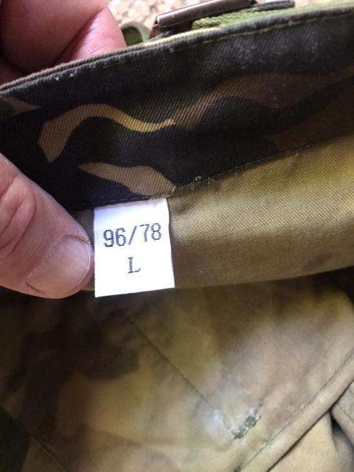 ORIGINAL RECCE TRAINING CAMO TROUSERS-SIZE LARGE OR 36-PIPE LENGTH 78CM-CONDITION NEVER USED