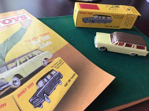 DINKY TOYS-DIE CAST MODEL FIAT 1800 ESTATE SCALE 1:43-CONDITION MINT NEW-BOXED 7 SOLD WITH 13 PAGE B