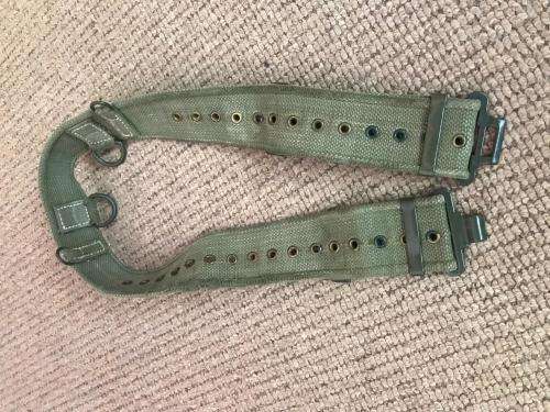RHODESIA COMBAT DRESS WEBBELT WITH D-STRINGS-EXTENDED LENGTH 110 CM- 1970'S
