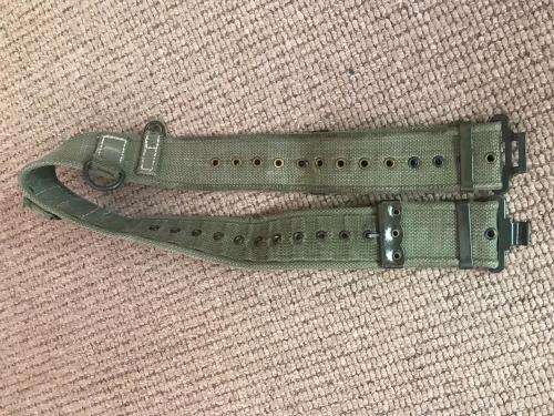 RHODESIA COMBAT DRESS WEBBELT WITH D-STRINGS-EXTENDED LENGTH 110 CM- 1970'S