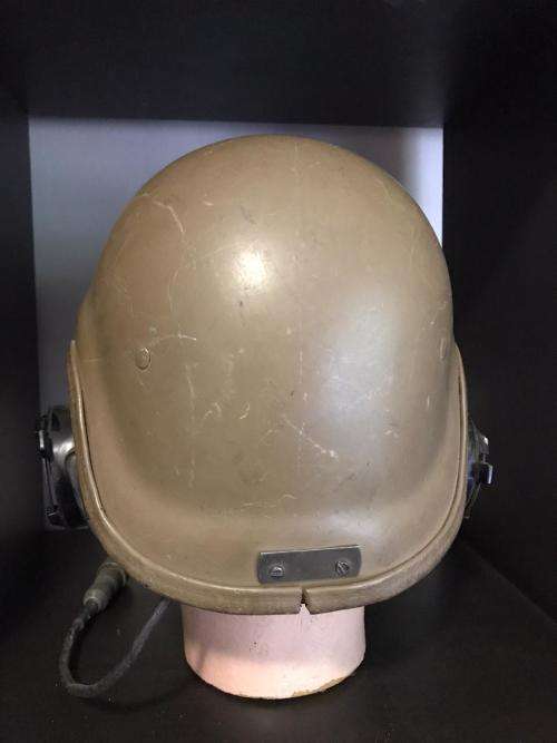 SADF ARMOURED CAR HELMET COMPLETE WITH EAR PHONES-USED ON THE RATEL & OTHER ARMOURED CARS