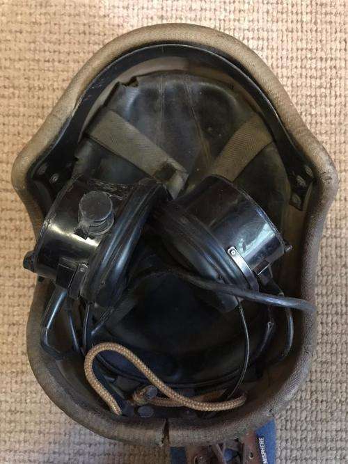 SADF ARMOURED CAR HELMET COMPLETE WITH EAR PHONES-USED ON THE RATEL & OTHER ARMOURED CARS