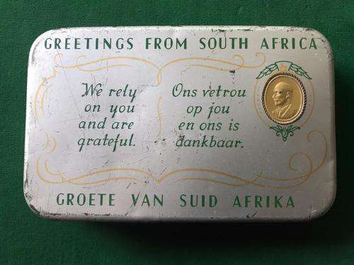 WW2 JAN SMUTS EMBOSSED CHOCOLATE TIN- SCARCE VARIATION