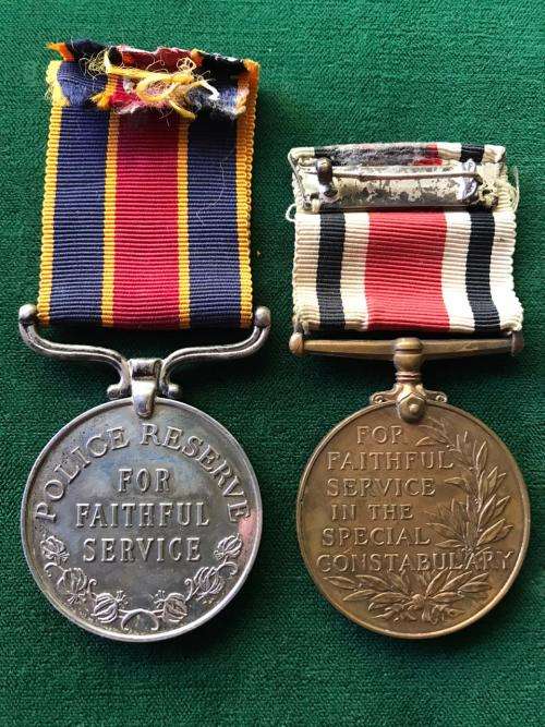 FULL SIZE PAIR -RHODESIAN BSAP RESERVE LONG SERVICE MEDAL NAMED TO 3066G. F/R T.L.TOZER-HE DID SERVI