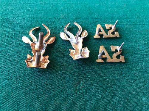SA INFANTRY BRASS CAP COLLAR & TITLES-APPROVED 1951
