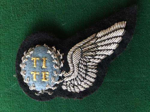SAAF TEST ENGINEER WING-SILVER WIRE EMBROIDERED