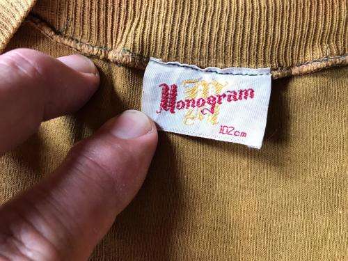 RHODESIAN T SHIRT WITH MONOGRAM MAKERS LABEL-SIZE EXTRA LARGE-MEASURES 60 CM ARMPIT TO ARMPIT-COMES