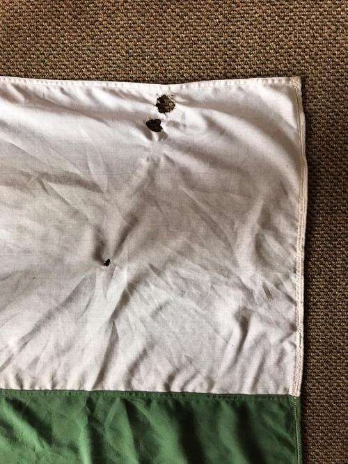 SADF PERIOD NAVAL FLAG-MEASRUES 120X185 CM-DAMAGED ON ONE SIDE