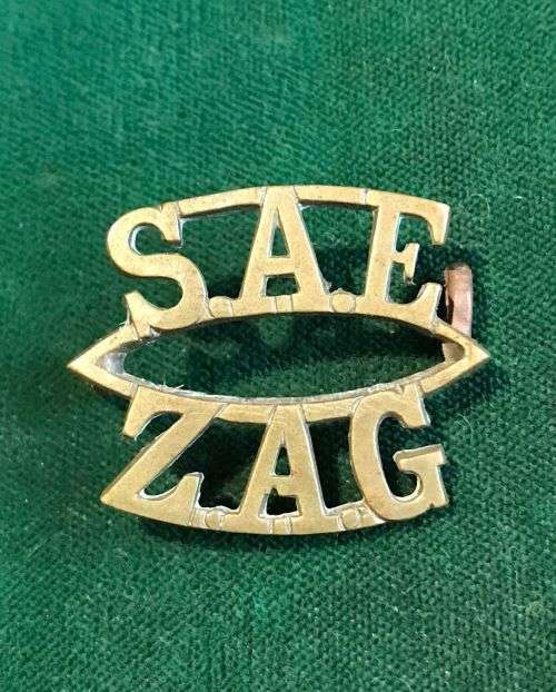 SA ENGINEERS BRASS SHOULDER TITLE- WORN 1922-1926- 2 LUGS