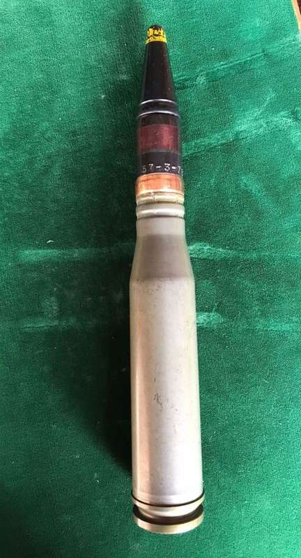 30 MM ROUND- HEIGHT 23.5 CM- INERT- ITEM ONLY FOR DISPLAY PURPOSES