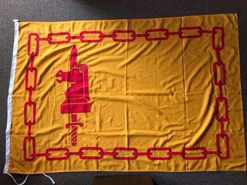 SA ARMOUR SUPPORT BASE FLAG-POLYESTER-MEASURES 120 X 180 CM- CONDITION NEVER USED