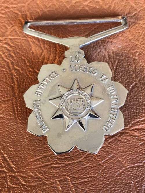 FULL SIZE BOPHUTATSWANA FAITHFUL SERVICE MEDAL- 10 YEARS