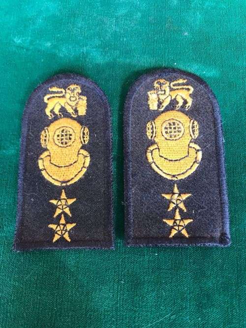 SA NAVY DIVING INSTRUCTOR`S COLLAR BADGES FOR WINTER UNIFORM