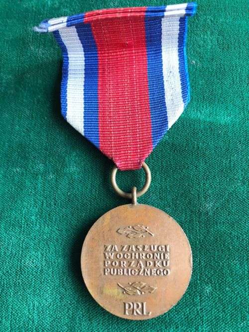 FULL SIZE POLISH MEDAL OF MERIT FOR SAVEGUARDING PUBLIC-3RD CLASS ORDER IN BRONZE