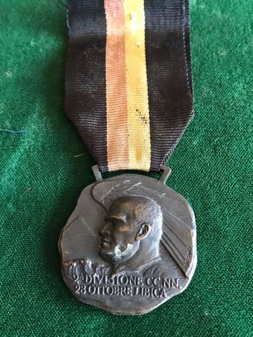 ITALIAN FASCIST BLACK SHIRTS MEDAL-2ND DIVISION C.C.N.N. 28 OTTOBRE LIBICA