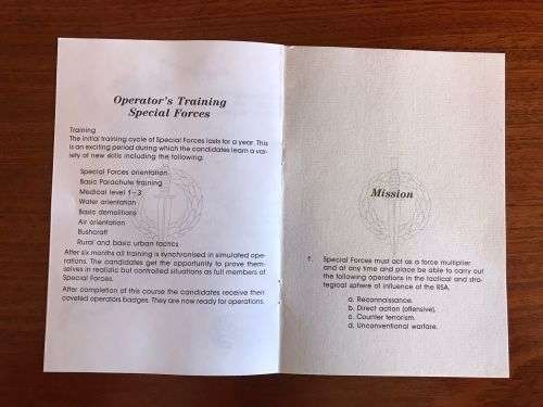 RECCE-RECRUITING BROCHURE -8 PAGES-GOOD CONDITION
