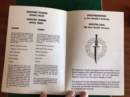 RECCE-SPECIAL FORCES RECRUITING- 12 PAGES BROSCHURE
