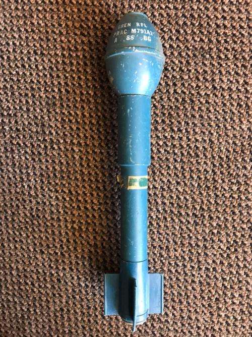 SADF PERIOD PRACTICE RIFLE GRENADE-MEASURES 30CM-DARK BLUE -EARLIER ISSUE