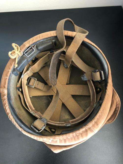 SADF PRE 1994 PARABAT HELMET,COMPLETE WITH CHIN STRAP- INSIDE RING ,MEASURES 65 CM