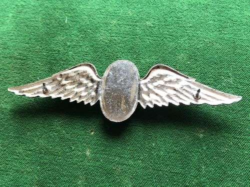 PARACHUTE INSTRUCTOR ,FULL SIZE WING-WORN FROM 1970`S- 2 PINS-CHROME
