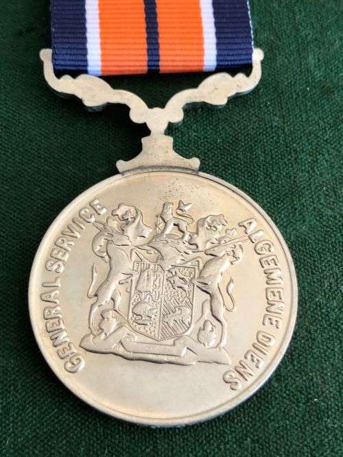 FULL SIZE SADF GENERAL SERVICE MEDAL-NUMBERED ON RIM