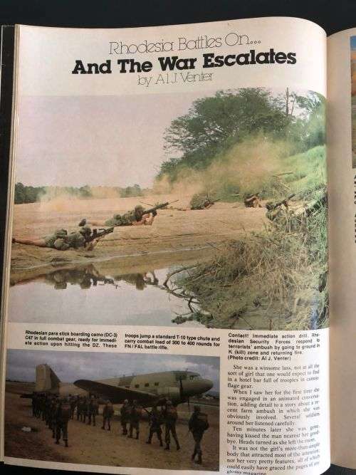 SEPTEMBER 1978 COVER PIC RHODESIAN PATROL EMERGES FROM RIVER CROSSING IN SOUTH-EASTERN OPERATIONAL A