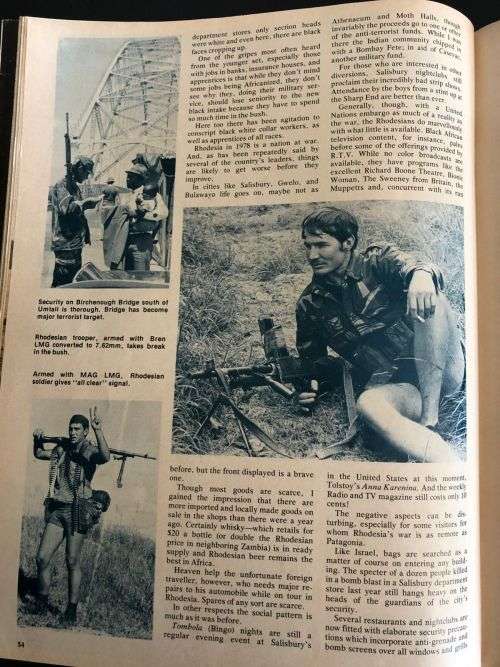 SEPTEMBER 1978 COVER PIC RHODESIAN PATROL EMERGES FROM RIVER CROSSING IN SOUTH-EASTERN OPERATIONAL A