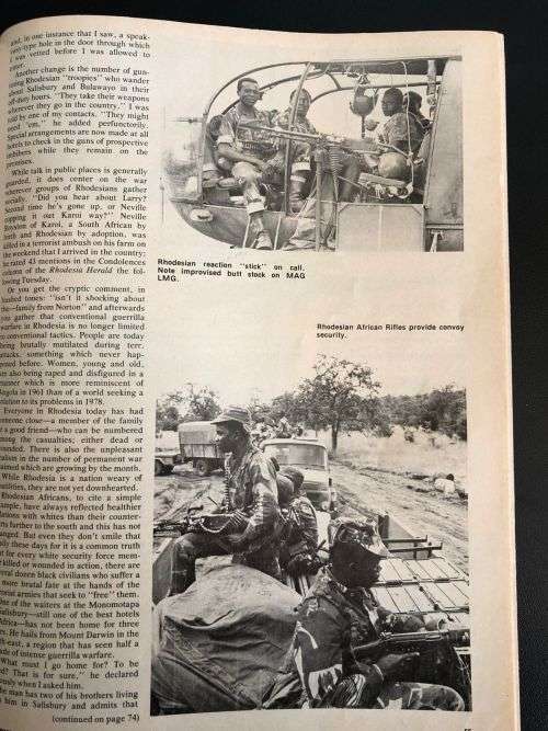 SEPTEMBER 1978 COVER PIC RHODESIAN PATROL EMERGES FROM RIVER CROSSING IN SOUTH-EASTERN OPERATIONAL A