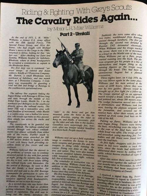JANUARY 1979 COVER PIC MAJOR DARRELL WINKLER RHODESIAN ARMOURED CAR REGIMENT-BLACK DEVIL BEHIND TWIN