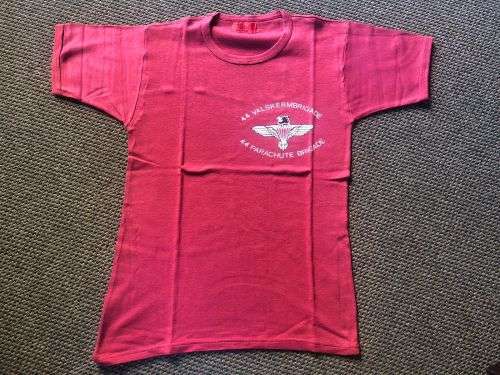 44 PARACHUTE BRIGADE T-SHIRT SIZE MEDIUM-MEASURES 45CM ARMPIT TO ARMPIT-GOOD CONDITION