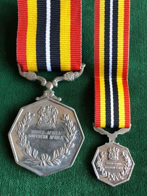 SOUTHERN AFRICA MEDAL-FULL SIZE-NUMBERED-SOLD WITH MINIATURE 1987-1990